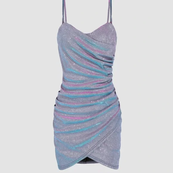 cider blue sparkly dress Alishia Satin Sequin Corset Mini Dress | Blue | Womens
